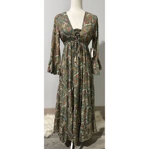 Anthropologie Boemo NWT paisley floral tiered prairie boho cottage core maxi dre